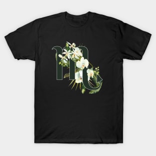 Scorpio Horoscope Zodiac White Orchid Design T-Shirt